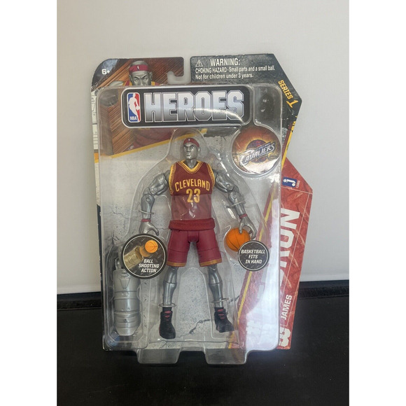 NBA Heroes Series 1 Action Figure, 6" LeBron James Cleveland Cavs FS Charity - Picture 1 of 11